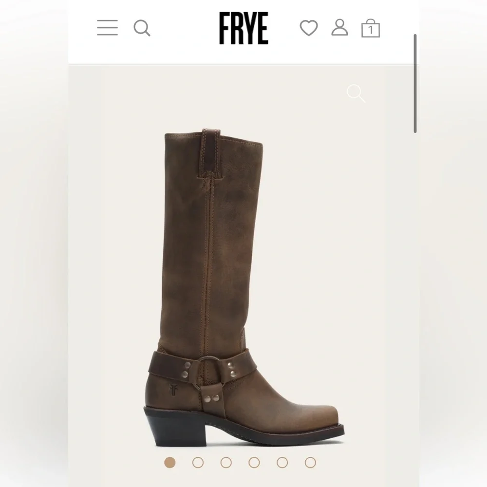 Nearly New! FRYE harness 15R boots pull on cowboy brown 8.5 tall 15 R knee high - Picture 13 of 14